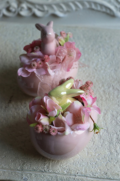 Zajączki Pink, stroik wielkanocny, kpl.2szt