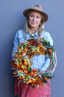 Jesień Big, jesienny wianek z owocami, rozp.60cm