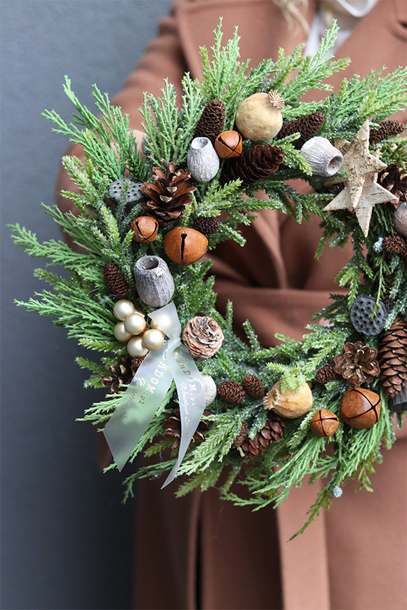 Naturalne Kolory, zimowy wianek na drzwi