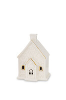 Glamour XMAS, domek ceramiczny lampion LED