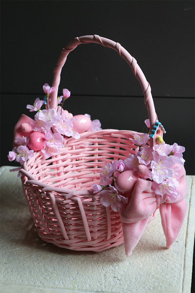 Sweet Pink, dwustronnie dekorowany koszyczek wielkanocny