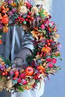  Boski, jesienny wianek z pięknymi dodatkai