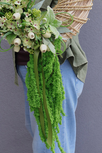 Green Spice, asymetryczny wianek na drzwi