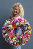 efektowny tęczowy wianek, Ideal, śr.50cm  