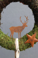 Miedziany Świąteczny, wianek dekoracyjny z jeleniem