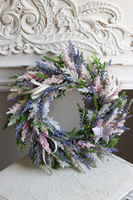 Motylla, wianek na drzwi z lawendą