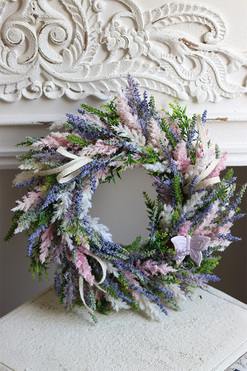 Motylla, wianek na drzwi z lawendą, śr.37cm