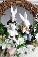Siedzące Zające 2, wiosenny wianek dekoracyjny
