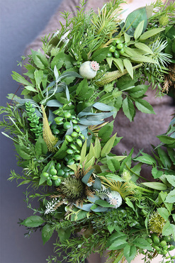 Green Kongo, zielony wianek z eukaliptusem, śr.55cm 