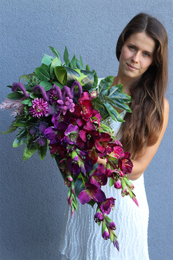 Fioletti, bukiet nagrobny z mieczykami, dł.74cm 