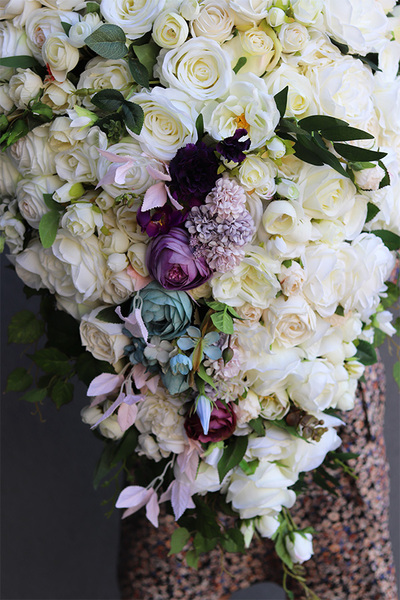 Luksuria Heart Violet, wiązanka nagrobna w kształcie serca