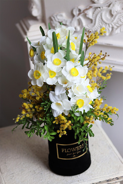 Redana, wiosenny flowerbox z żonkilami, wys.41cm 