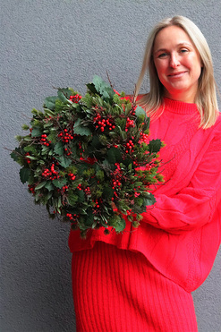 Zimowa Ozdoba, świąteczny wianek na drzwi, śr.36cm