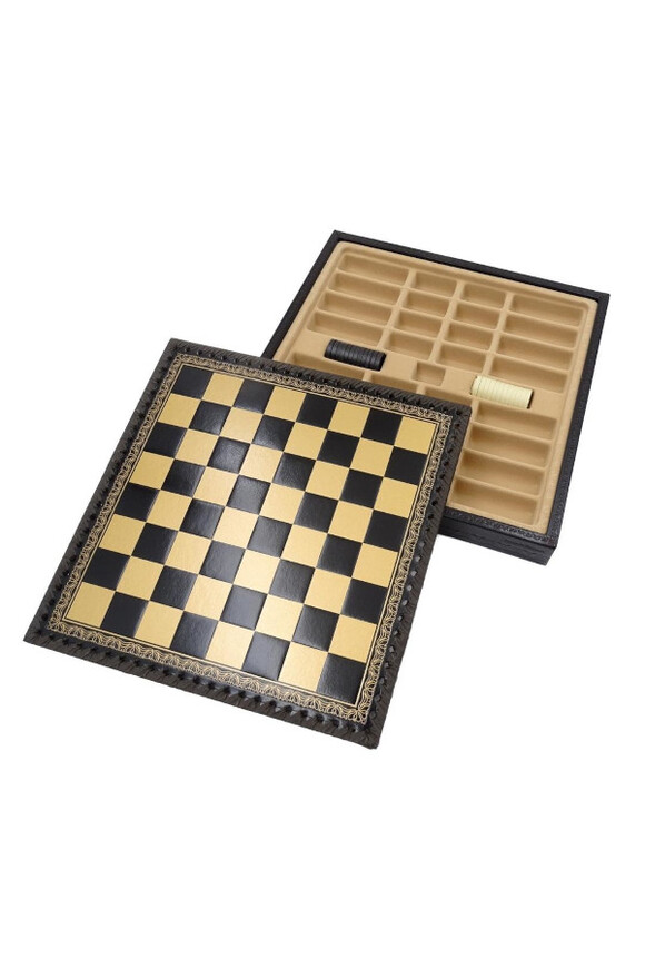 Italfama N001, ekskluzywne szachy mosiężne z warcabami