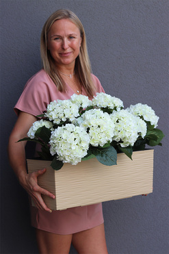 Kolena, sztuczne hortensje na balkon i parapet, wym.42cm