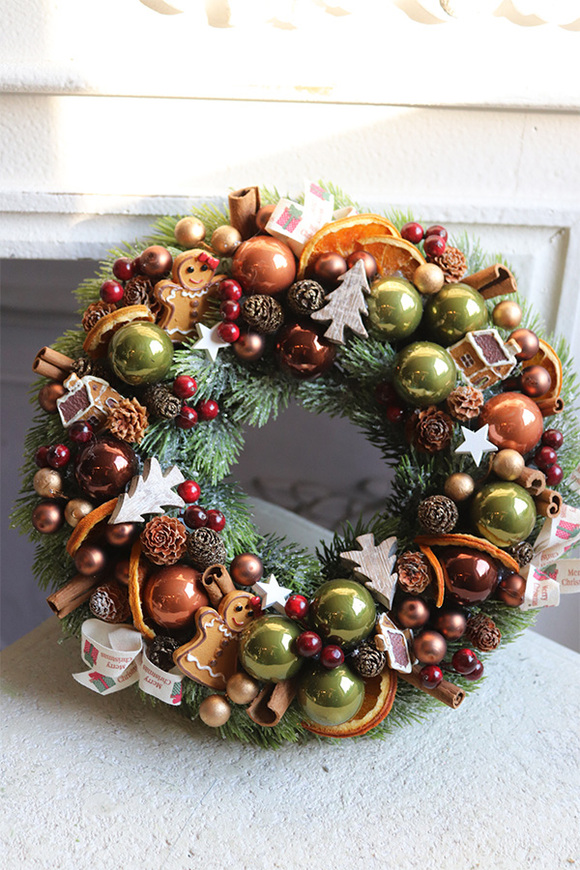 Kreolia, zimowy wianek na drzwi