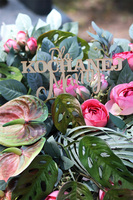 Anturium Heart, wiązanka nagrobna w kształcie serca z dedykacją