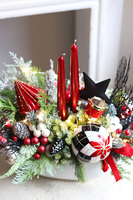 Alice in Wonderland, świąteczny stroik ze świecami