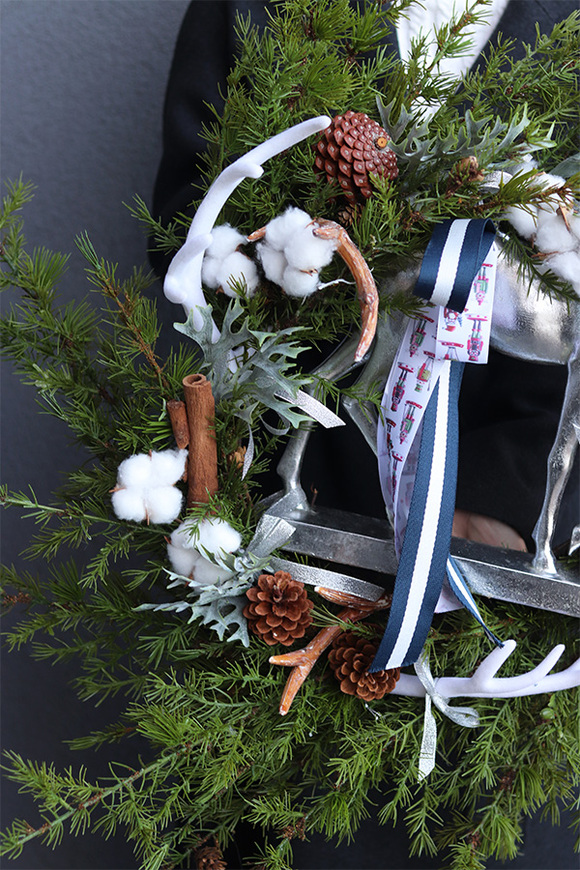 bożonarodzeniowy wianek W Modrzewiach, śr.72cm