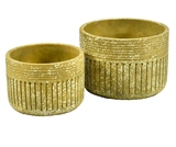 Boho 1A (większa), osłonka doniczka w prążki