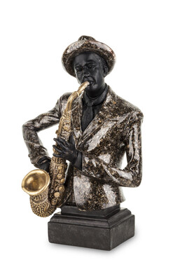 Jazz, figurka muzyk z saksofonem, wym.37x26x17cm