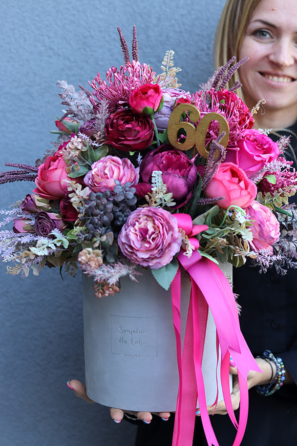 Lovere, flowerbox na prezent, wys.46cm