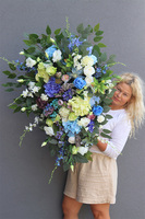 Blusilda Reddie 2, niebiesko-zielona wiązanka nagrobna