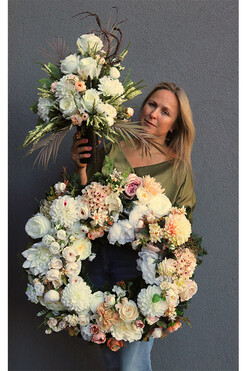 Deliana, komplet dekoracji nagrobnych, wieniec + bukiet