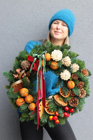 Naturalne Święta, świąteczny wianek z suszonymi owocami