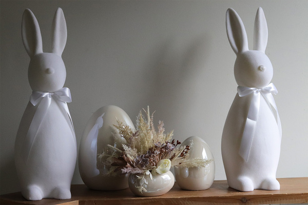 Boho Cream Egg, wielkanocna kompozycja kwiatowa w jajku