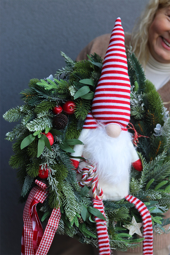 Skrzat Mikołaja, zimowy wianek na drzwi