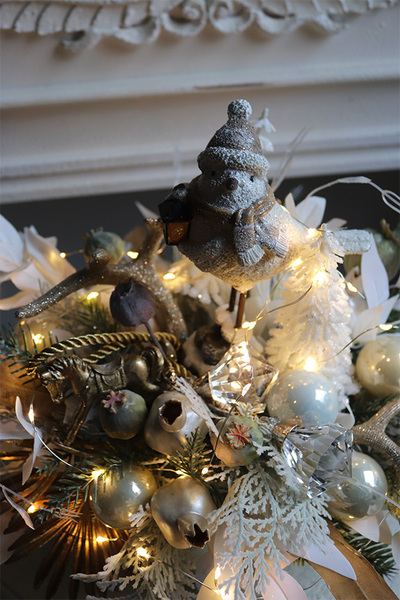 Decoland, dekoracyjny stroik zimowy LED