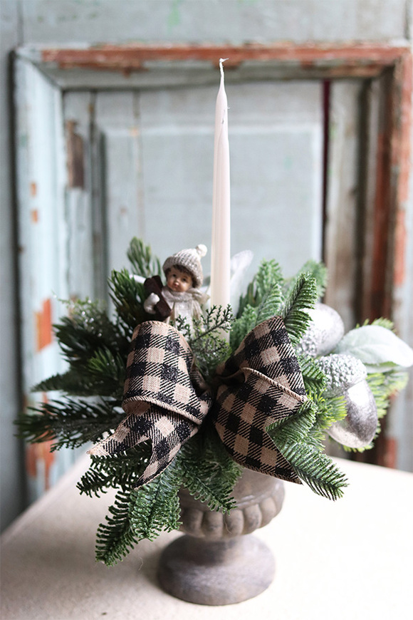 Kraciasta Kokarda, stroik świąteczny / kompozycja, wys.39cm