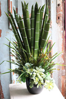 Flotilla Black, kompozycja ze sztucznych roślin z sukulentami, wys.68cm