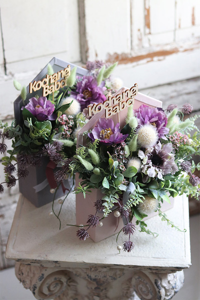 bardzo urocza koperta / flowerbox z życzeniami, Helima Pink, wym.30x38cm  