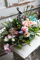 kompozycja - stroik wielkanocny, Zajęcza Radość, wym.27x37cm 