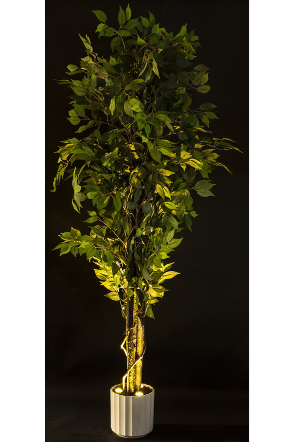 Ficus Benjamin LED, sztuczna palma w doniczce z podświetleniem