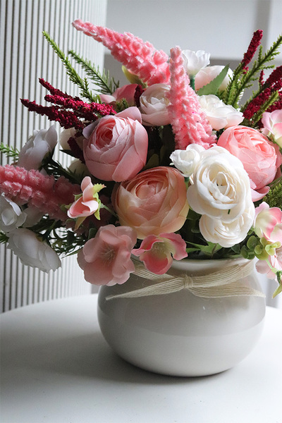 Pink Heather, różowa kompozycja kwiatowa z wrzosami