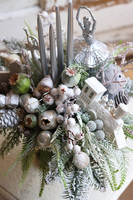 Frozen World, srebrno-biały stroik adwentowy LED