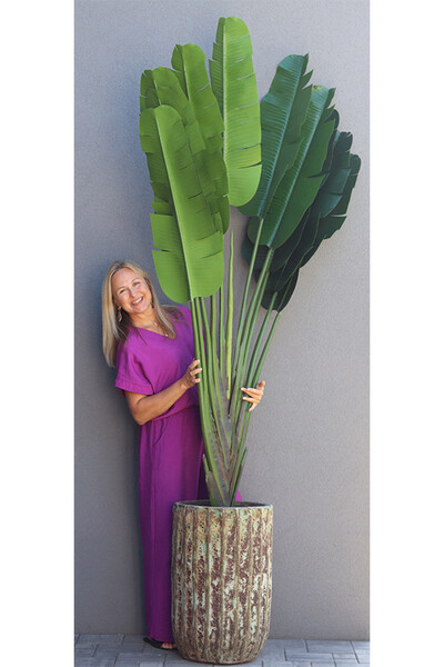 Bananowiec Grande Hilton, sztuczna roślina w donicy, wys.250cm