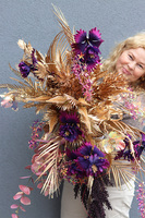 Glamour Gold, dekoracyjny panel ze sztucznych kwiatów