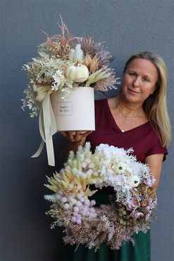 Boho York Autumn, zestaw jesiennych dekoracji, wianek & flowerbox