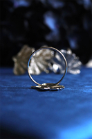 Ginko, obrączki na serwetki, miłorząb, srebrne	