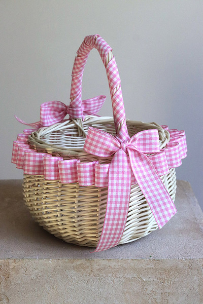 Cottage Pink, dekorowany koszyczek wielkanocny