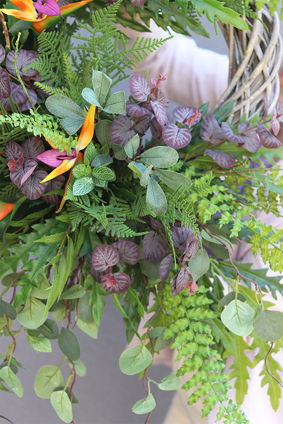 Strelizia Crown, asymetryczny zielony wianek