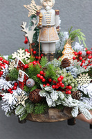 Żołnierzyk, stroik świąteczny LED z dziadkiem