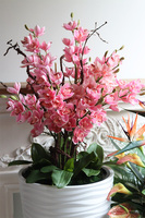 Gizelle Pink Cymbydium, sztuczny storczyk w donicy