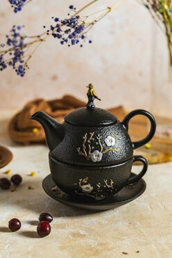 Chiba Tea 4 One, żeliwny zestaw do herbaty, czarny, poj.0,4l