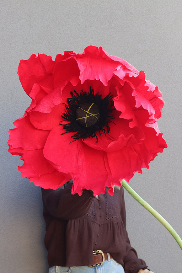 Mak Paper Flowers, ręcznie robiony kwiat papierowy