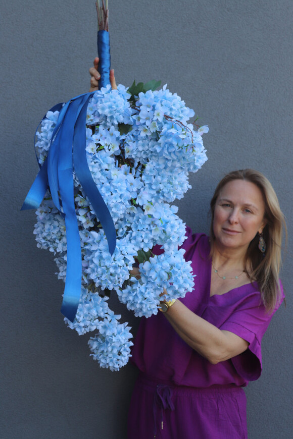 Blue Hydrangea, komplet dekoracji nagrobnych